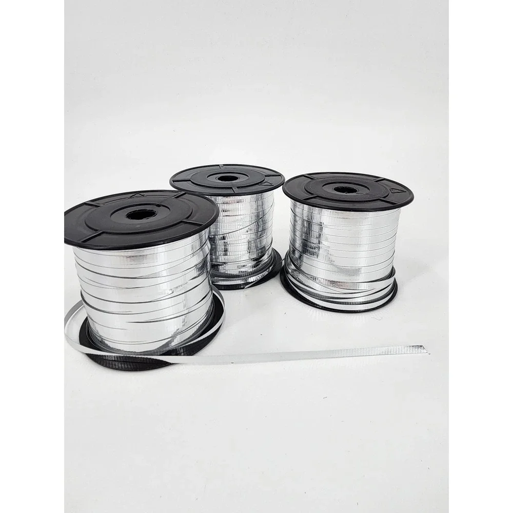 6 Pack Metallic Curling Ribbon Spools Royal Blue and Silver Gift Wrap Balloon
